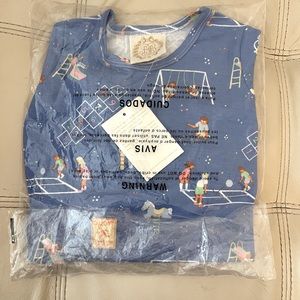 The Beaufort Bonnet Company Long Sleeve Polly Play Dress “Let Them Play” 3T